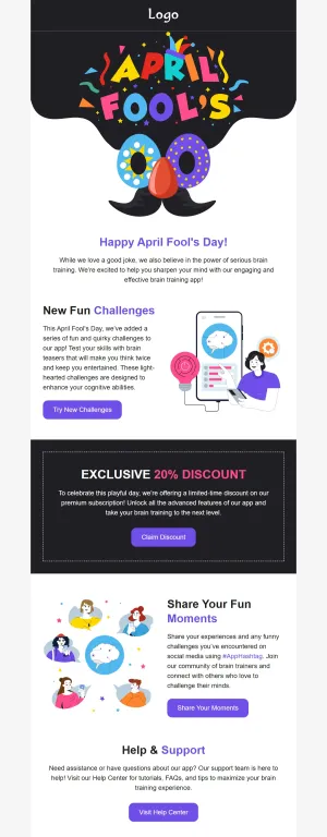 April Fool's Day template for the SaaS industry