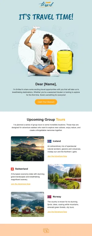 Travel newsletter template
