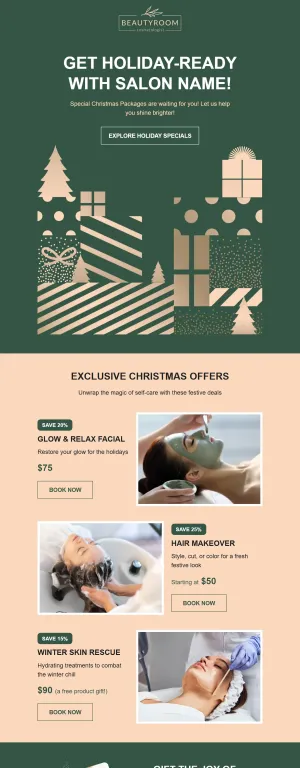 Christmas template for beauty salons and barbershops
