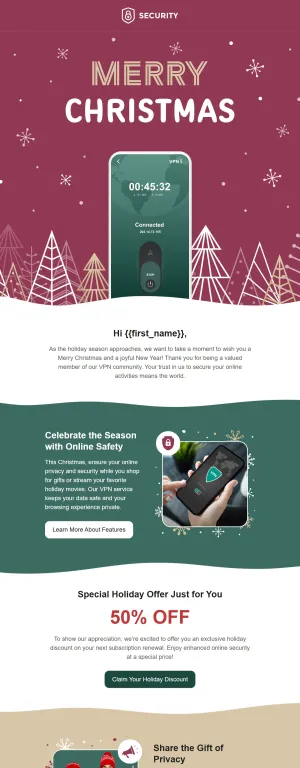 Christmas template for the SaaS industry