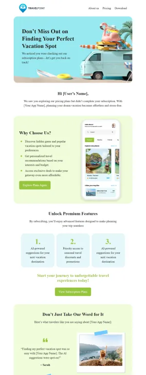 Abandoned cart template for the SaaS industry