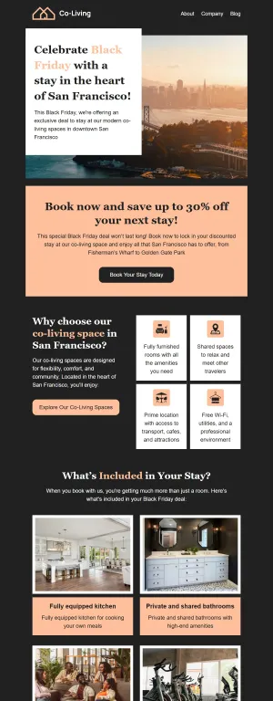 Black Friday template for the Hotels and Inns industry