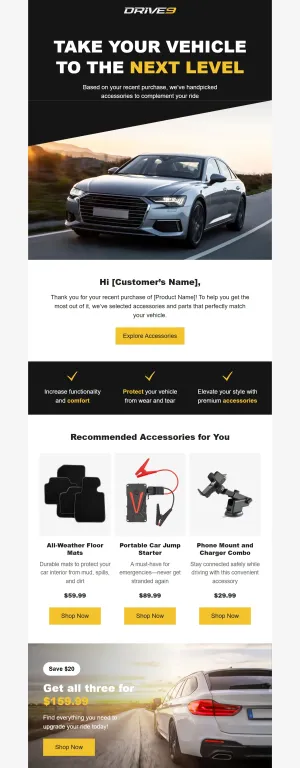 Cross-sell email template for the E-Commerce industry