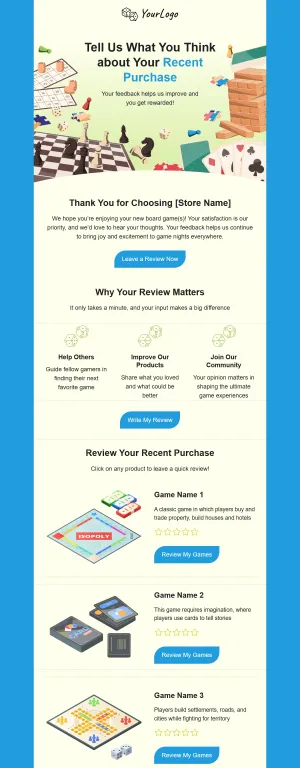 Customer review email template for the E-commerce industry 