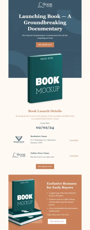 Product launch template for the Printed Book or Audiobook industry