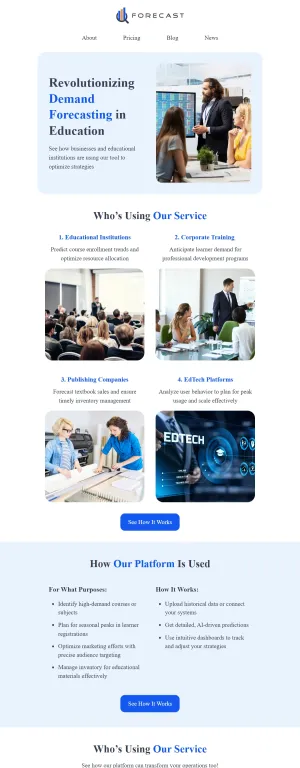 Product use cases email template for the SaaS industry