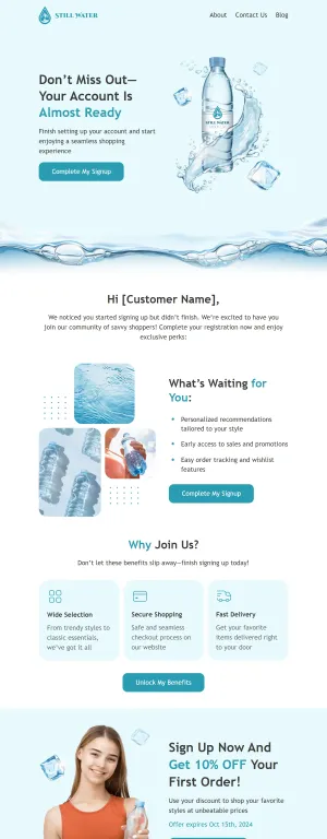 Reminder email template for the E-commerce industry