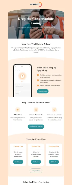 Reminder email template for the SaaS industry
