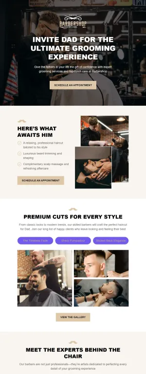 Father's Day template for the beauty salon and barbershop industry
