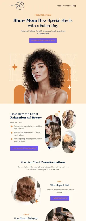 Mother's Day template for the beauty salon and barbershop industry