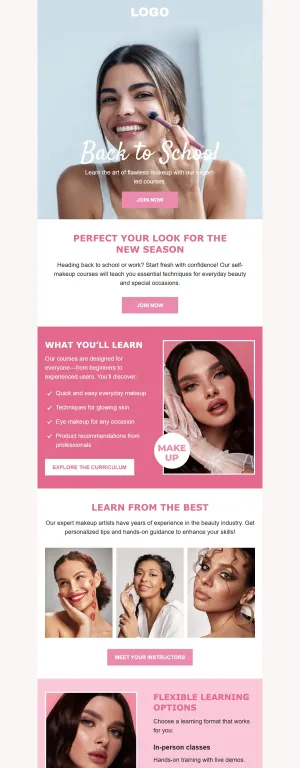 Back to school template for the Beauty Salons and Barbershops industry