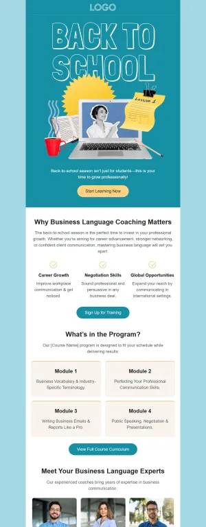 Back to school template for the Education industry