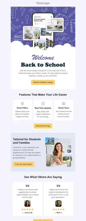 Back to school template for the Real Estate industry