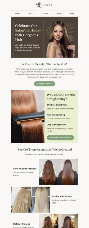Birthday template for the Beauty Salon and Barbershop industry