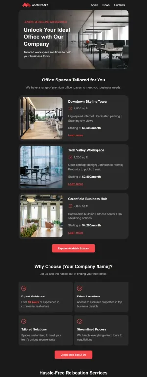 Cold email template for the Real Estate industry
