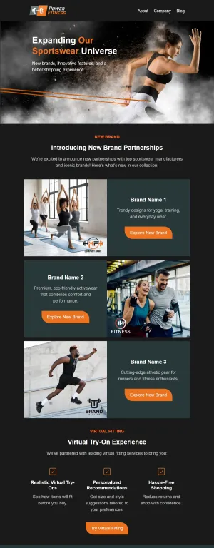 Partnership announcement email template for the E-commerce industry