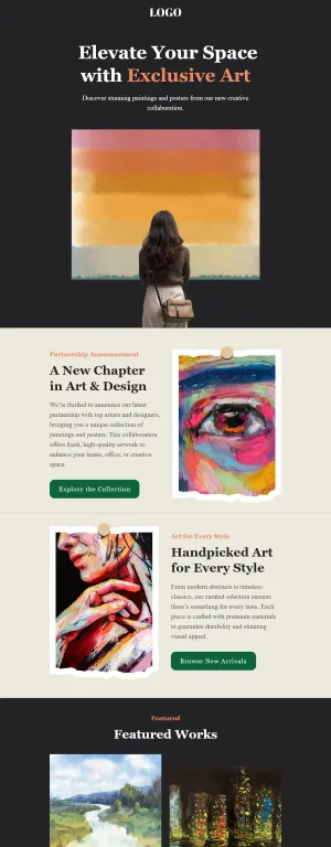 Partnership announcement email template for the E-commerce industry 