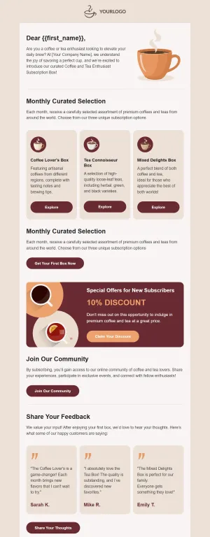 Cold email template for the E-commerce industry