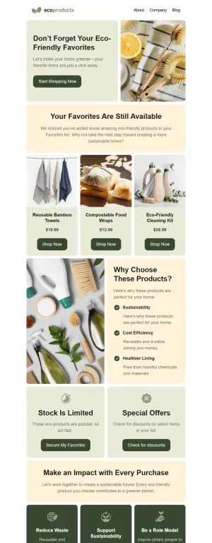 Reminder email template for the E-commerce industry