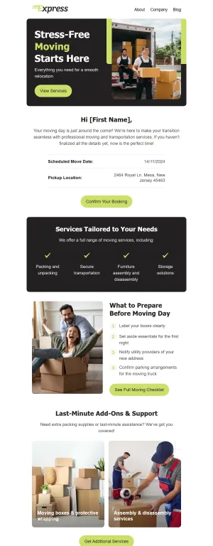 Reminder template for the Real Estate industry
