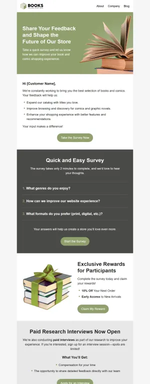Survey template for the E-commerce industry