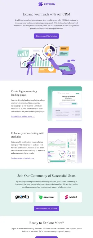 Cross-sell email template for the SaaS industry