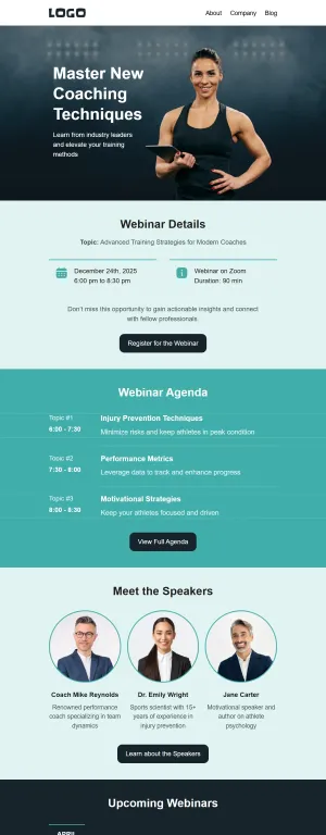 Webinar announcement template for the Sports industry
