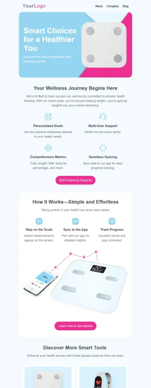 Welcome email template for the E-commerce industry