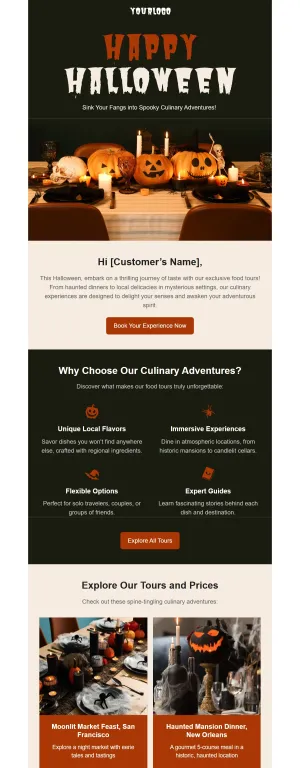 Halloween template for the Travel and Adventure industry
