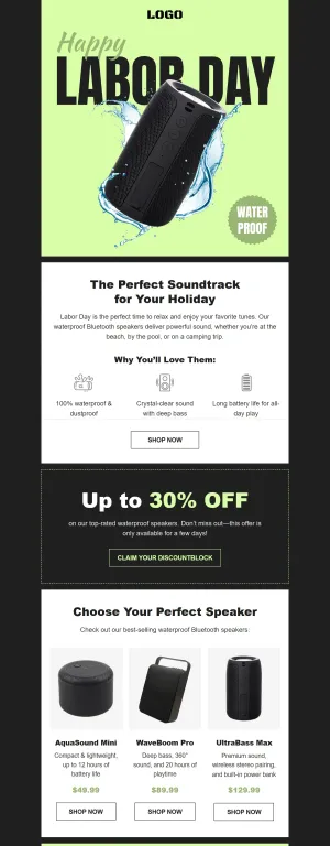 Labor Day template for the E-commerce industry