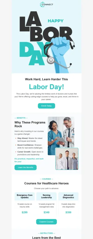 Labor Day template for the Education industry