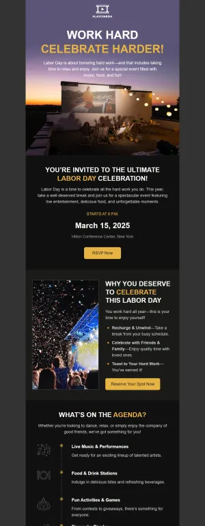 Labor Day template for the Event industry