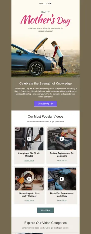 Mother's Day template for the Automotive industry