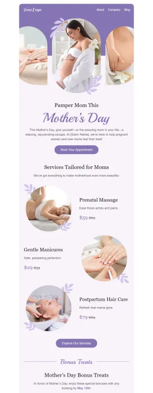 Mother's Day template for the Beauty Salons and Barbershops industry