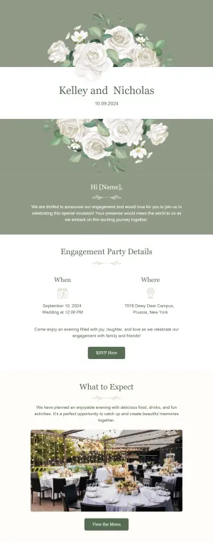 Engagement invitation email template