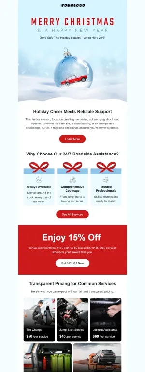 New Year / Christmas template for the Automotive industry