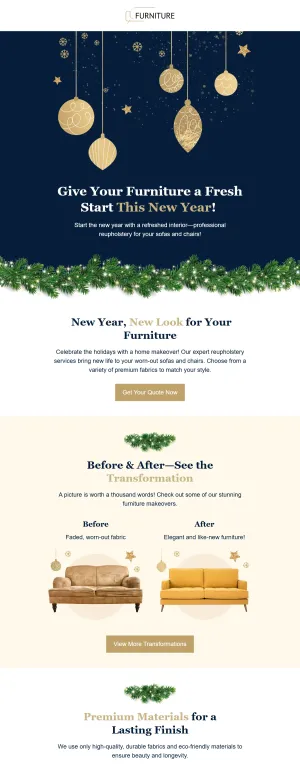 New Year / Christmas template for the Furniture and Interior industry