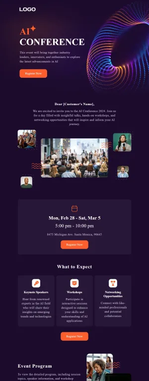 Events template for the SaaS industry