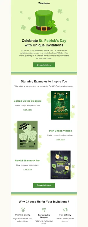 St. Patrick's Day template for the E-commerce industry