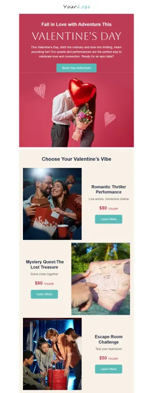 St. Valentine's Day template for the Travel and Adventure Services industry
