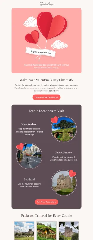 St. Valentine's Day template for the Travel and Adventure industry