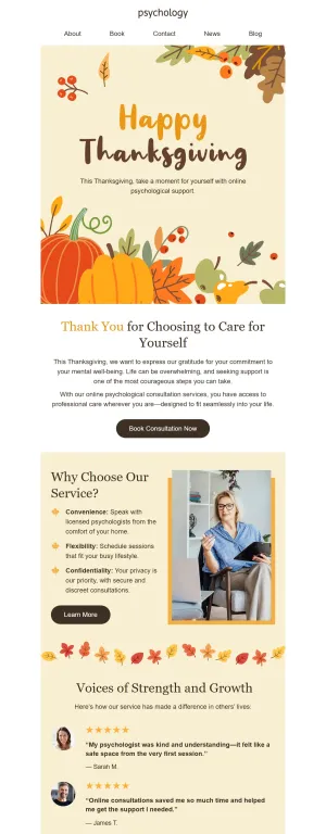 Thanksgiving Day template for the Healthcare industry