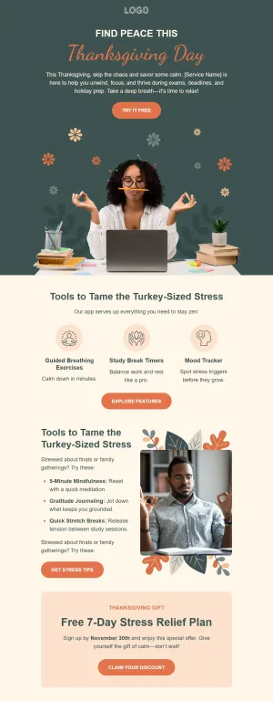 Thanksgiving Day template for the E-commerce industry