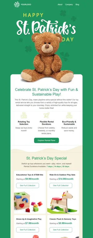 St. Patrick’s Day template for the E-commerce industry