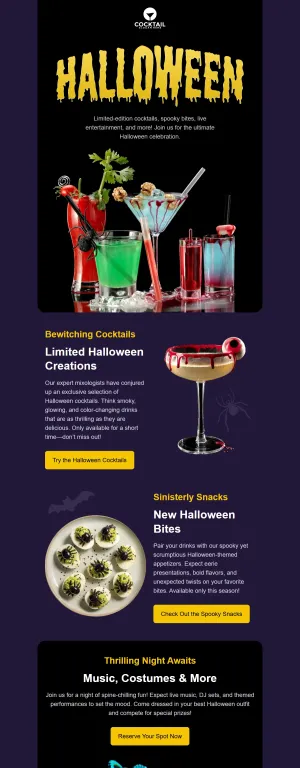 Halloween template for the Restaurants & Food Delivery industry
