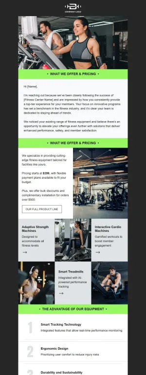Cold email template for the E-commerce industry
