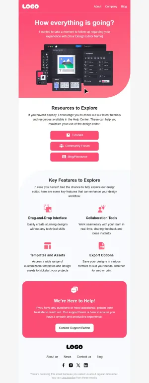 Follow-up email template for the SaaS industry