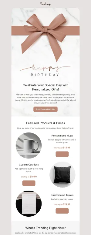 Birthday template for the E-commerce industry
