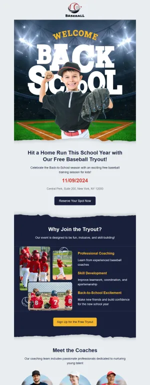 Back to school template for the Event industry