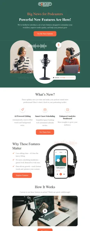 Product feature announcement template for the SaaS industry